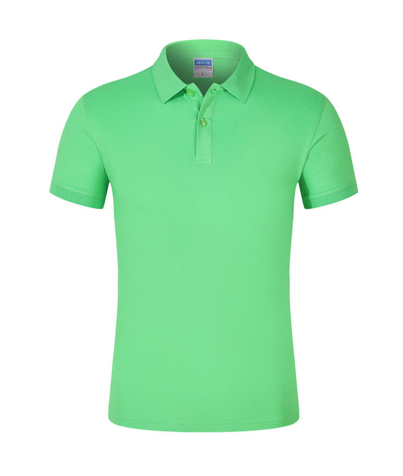 Cross-border cotton imitation CVC solid color lapel new short-sleeved lapel polo for both men and women, fashionable and casual polo for both men and women, simple and comfortable short-sleeved trendy polo Item Picture