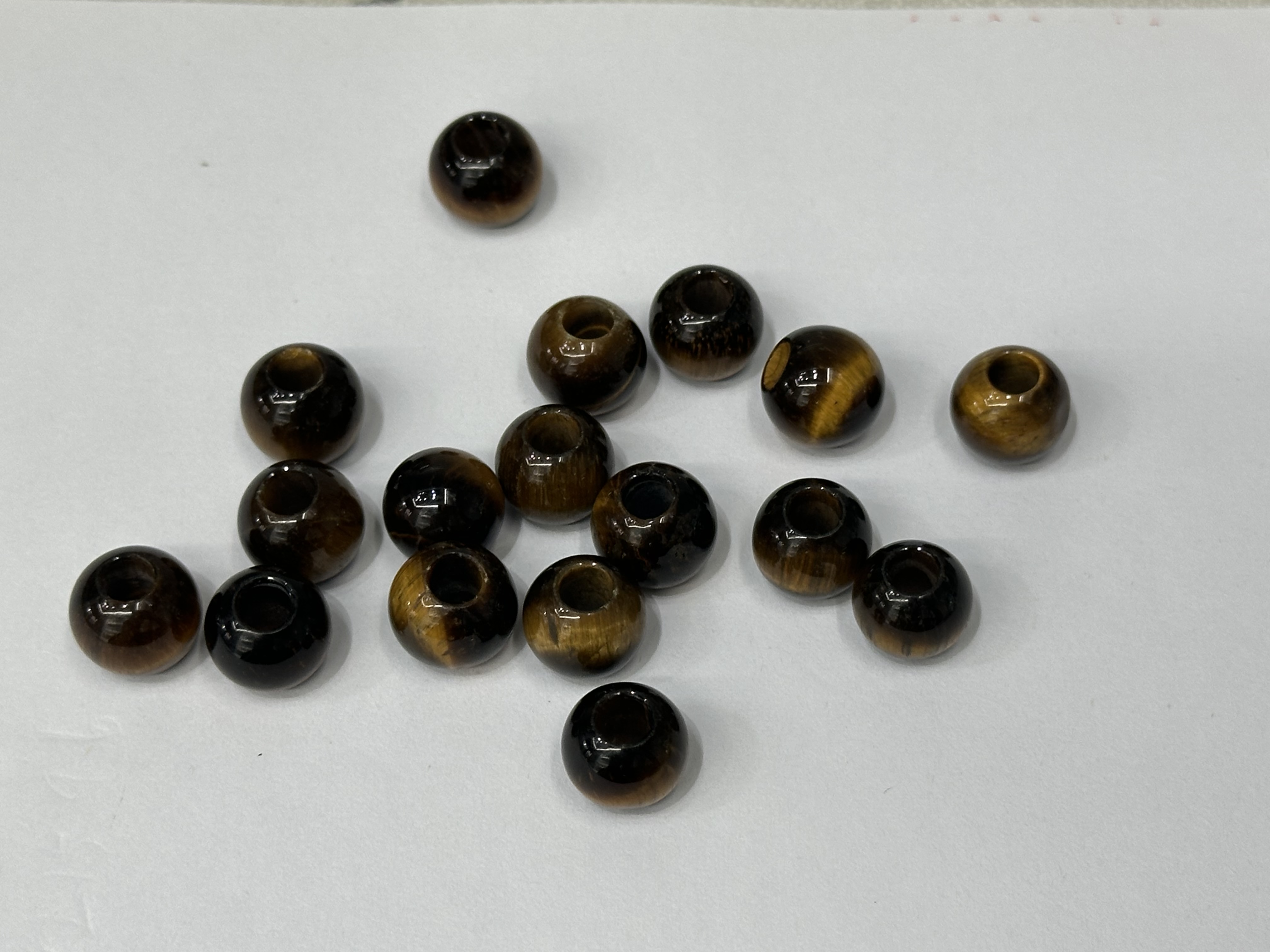 新款天然石diy饰品配件 9x10的大孔珠虎眼石 半成品饰品配件手链项链饰品配件diy饰品配件