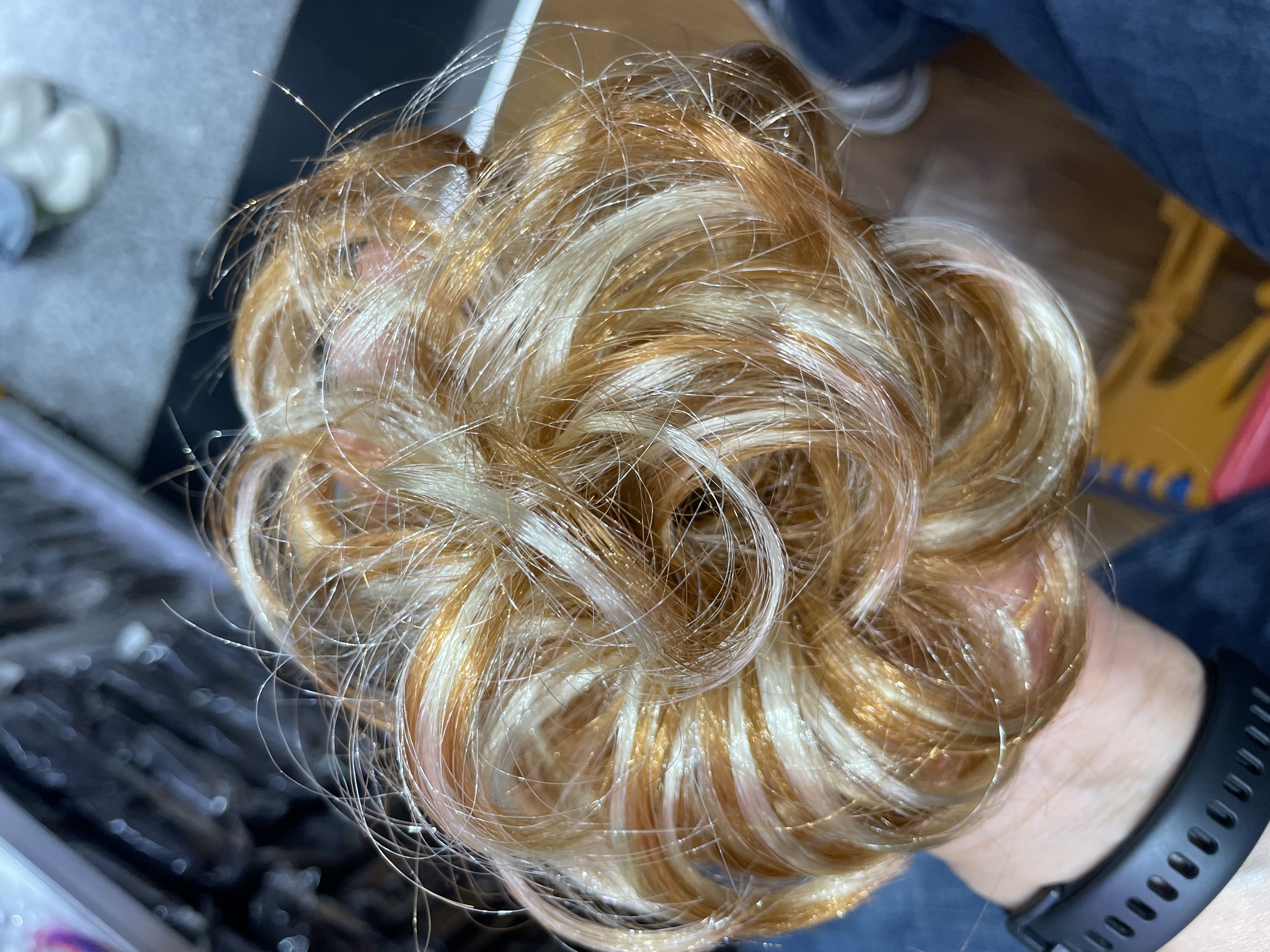 假发圈，皮筋假发假发女中长欧美，圈圈假发