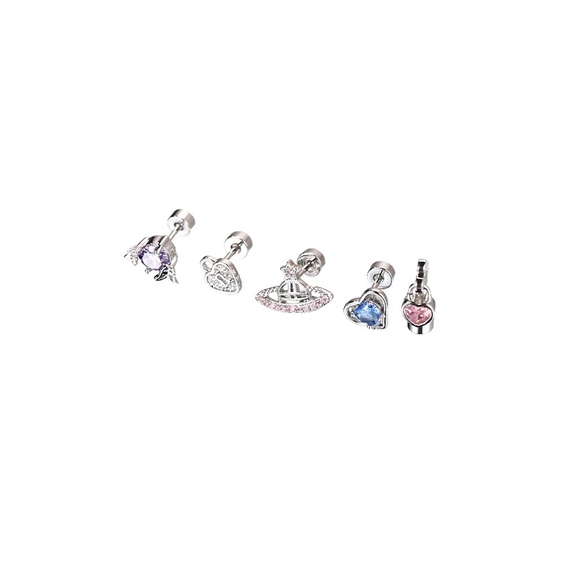 Light luxury and high-end medical titanium steel ear bone nails, women's super flash zircon flat bottom cochlear nails, ear hole ear nails, ear accessories Application Scenario