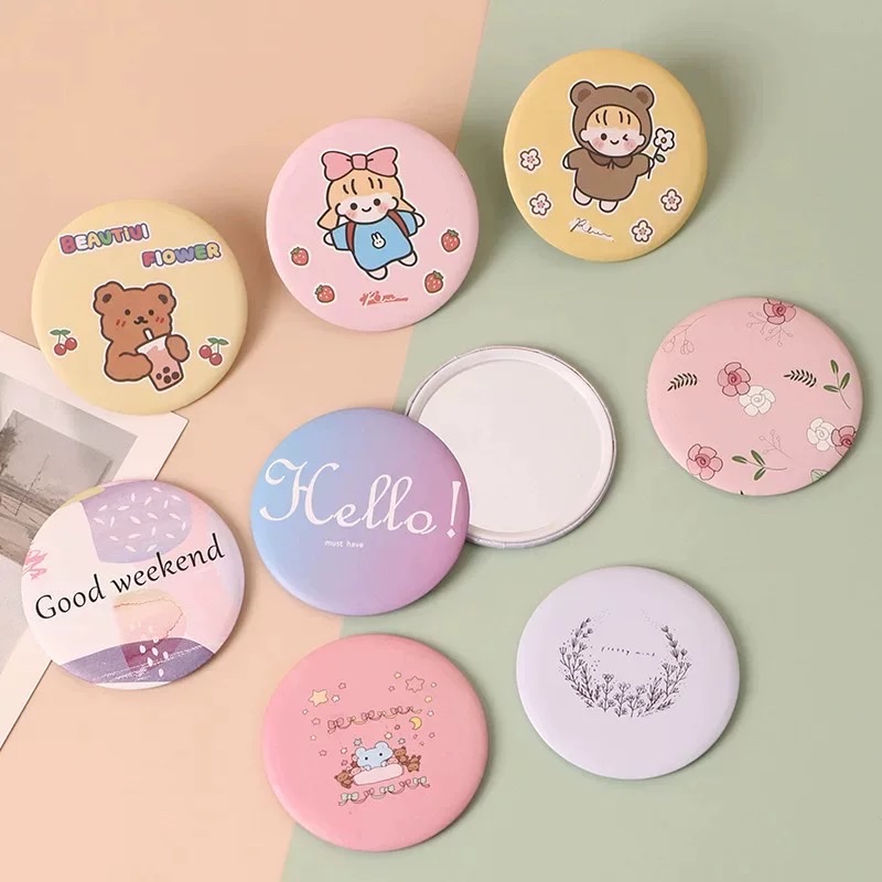 Portable small mirror, anti-drop, home portable mirror, student makeup mirror, mini portable creative small mirror for girls, mini portable round mirror for girls, cartoon girls, student bag makeup mirror, pocket small mirror detail image 14