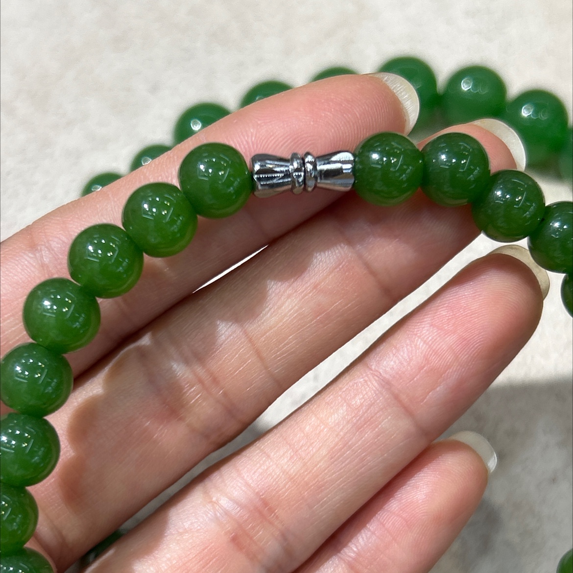 和田碧玉项链，妈妈链，旅游地摊畅销产品塔链工厂批发项链细节图