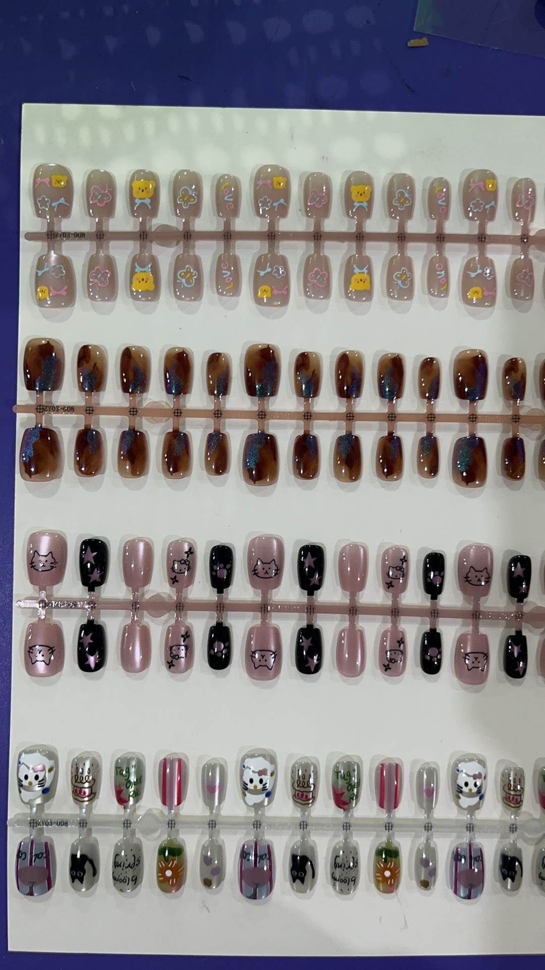 Fashionable wearable nail tips, essential for manicure, wearable nail pieces, finished manicure products, nail strips, cat-eye size strips Specification image