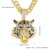 A large pendant with a full diamond tiger head in the style of European and American hip-hop, a cross-border Cuban chain accessory pendant Application Scenario