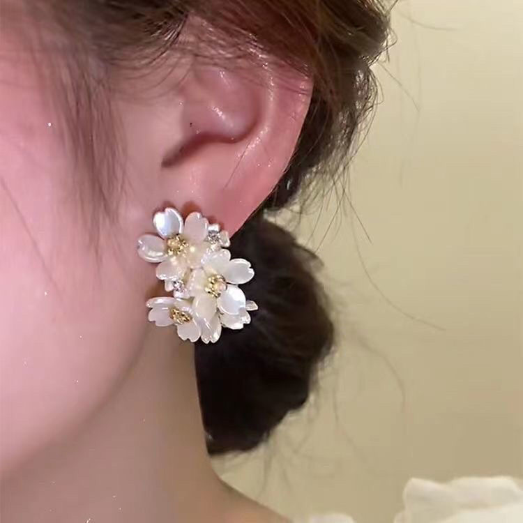 法式银针超仙复古花朵新款轻奢高级时尚耳饰耳环设计气质饰品耳钉耳饰图