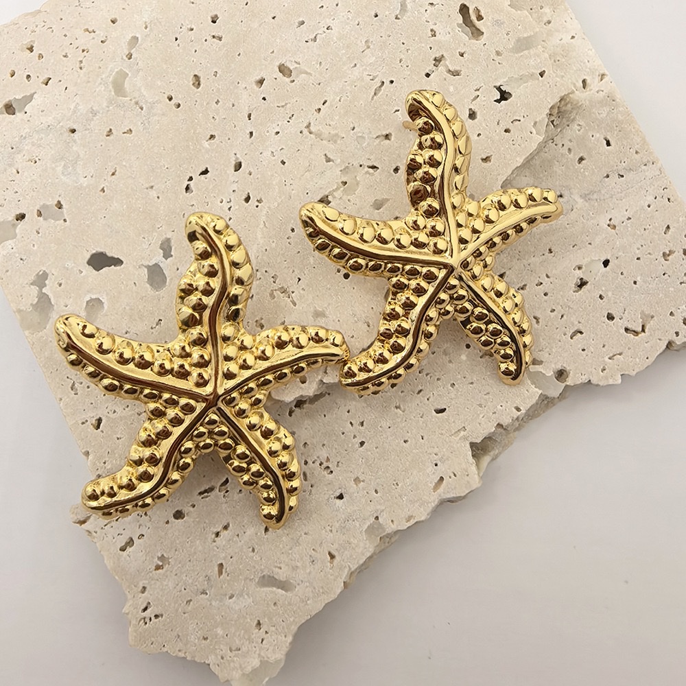 新款欧美简约不锈钢海星耳钉耳饰配件气质海洋风时尚女士耳环详情图6