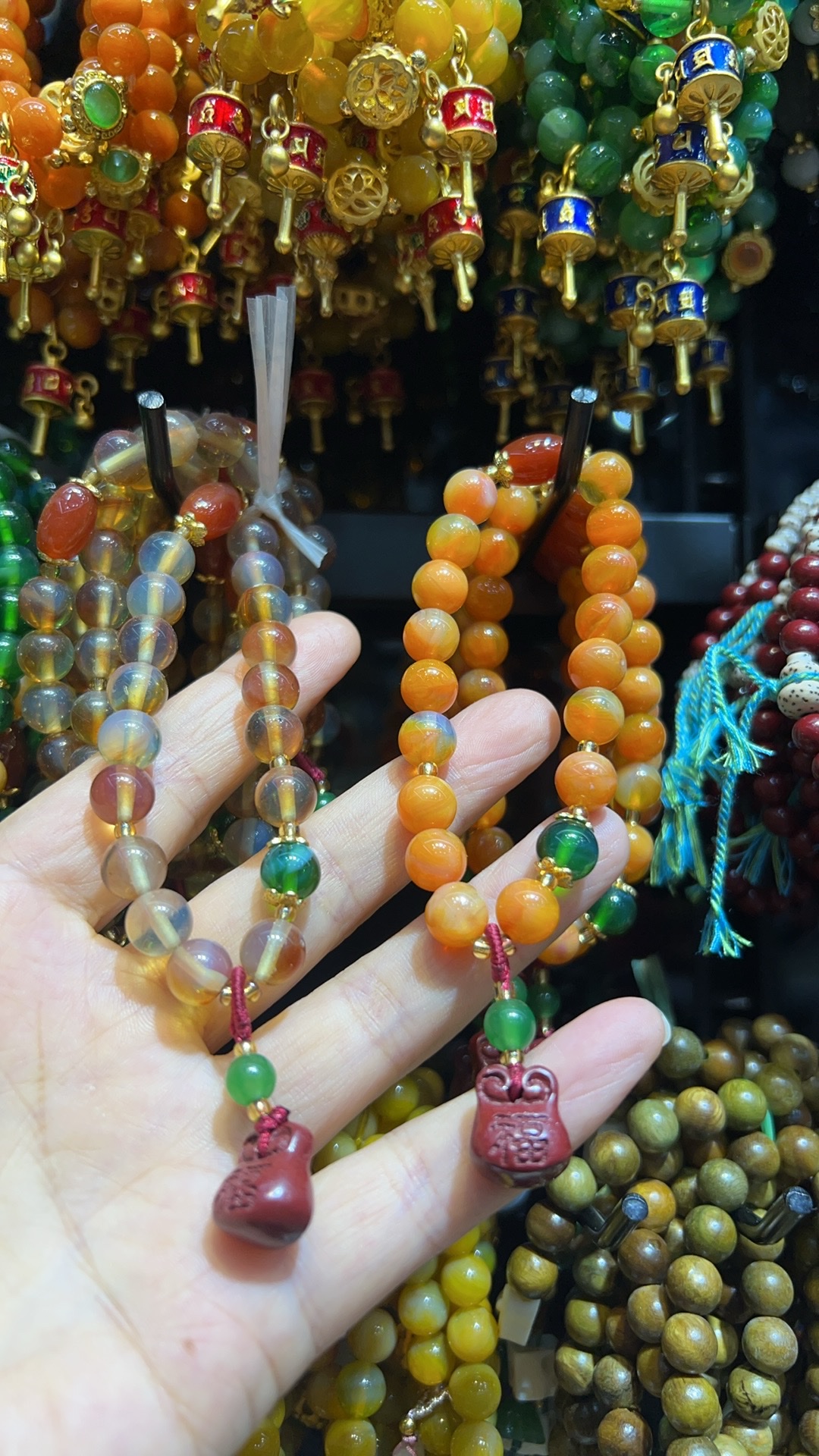 仿玛瑙手链朱砂福袋平安扣饰品手串礼品厂家批发直销水晶手串产品图