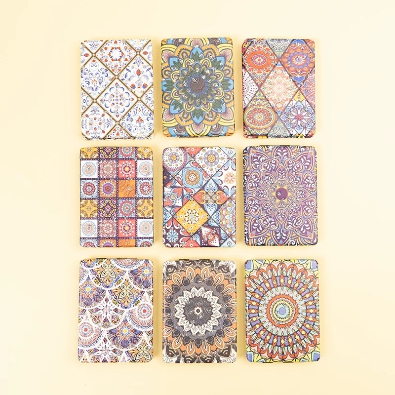 Mini mirror with Xinjiang ethnic style, women's portable makeup mirror, small, cute, portable, foldable, handheld, double-sided Xinjiang pattern museum, ethnic style, almond wood pattern mirror, portable makeup mirror, cute, portable, foldable, Xinjiang ethnic detail image 6
