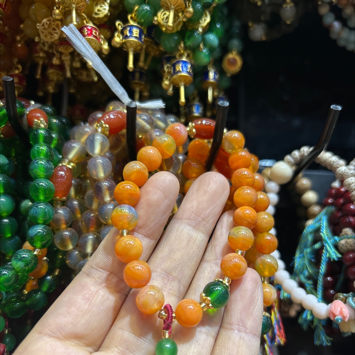 仿玛瑙手链朱砂福袋平安扣饰品手串礼品厂家批发直销水晶手串细节图