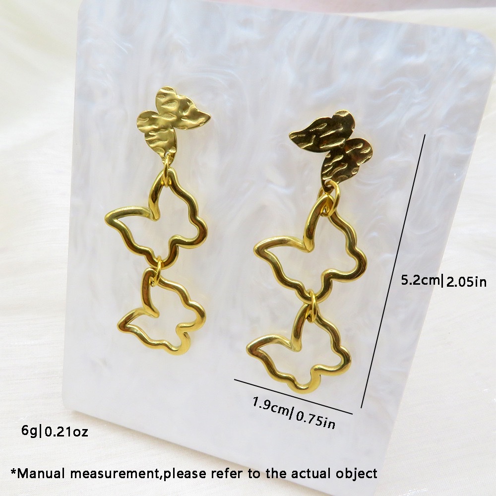 18K金不锈钢冷淡风高级感简约耳环长款金属几何耳钉复古夸张耳饰详情图8