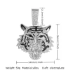 A large pendant with a full diamond tiger head in the style of European and American hip-hop, a cross-border Cuban chain accessory pendant Item Picture