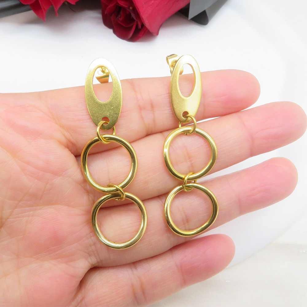 18K金不锈钢冷淡风高级感简约耳环长款金属几何耳钉复古夸张耳饰详情图16