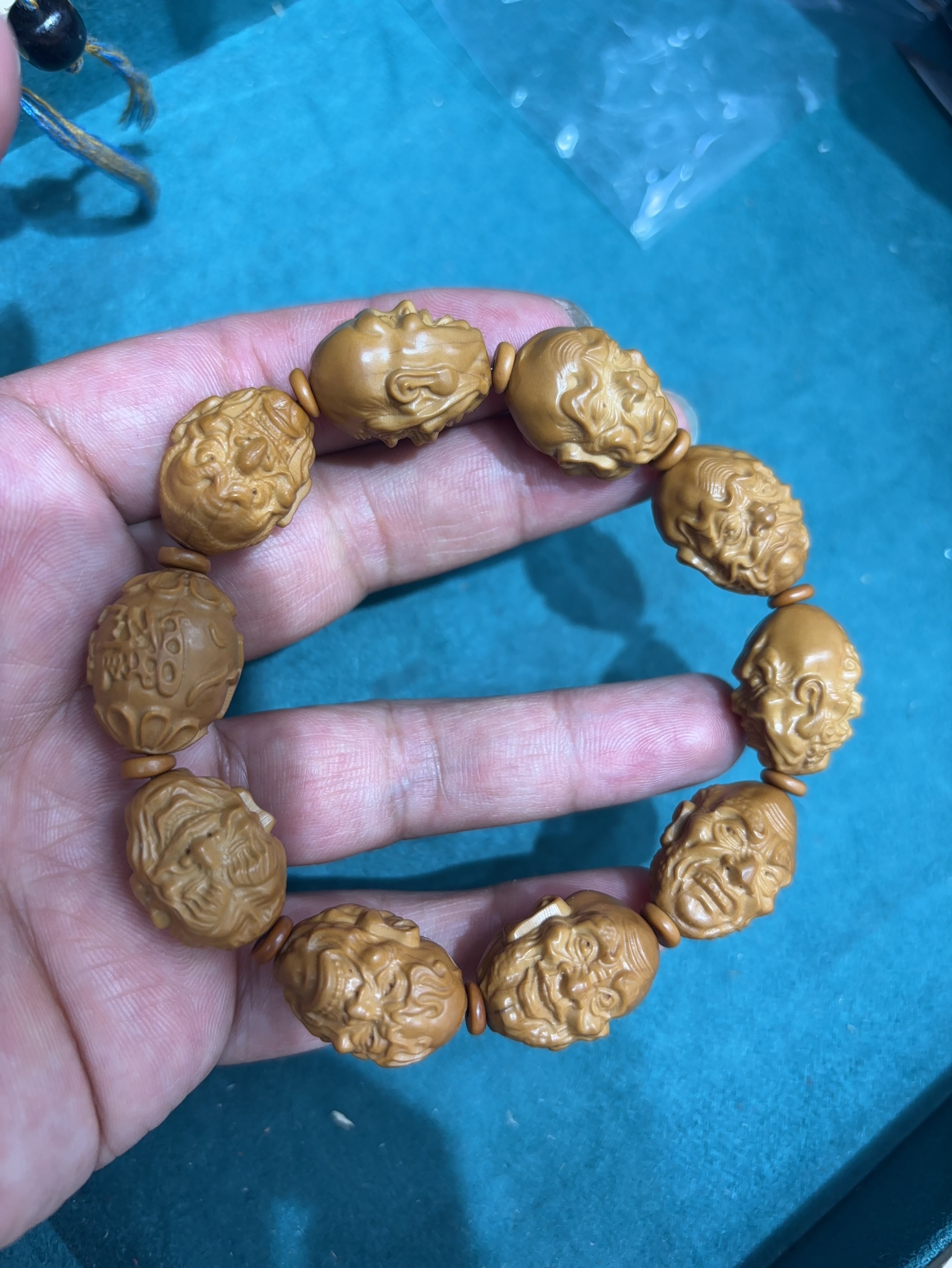 天然橄榄核手串十八罗汉精雕双面罗汉橄榄核雕刻文玩男女手串手链详情图3
