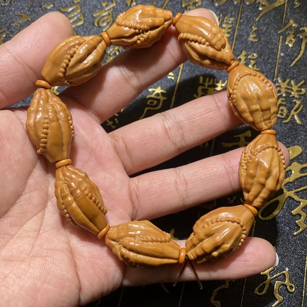 天然橄榄核手串十八罗汉精雕双面罗汉橄榄核雕刻文玩男女手串手链详情图7