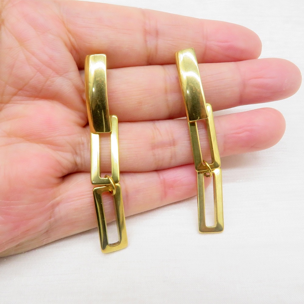 18K金不锈钢冷淡风高级感简约耳环长款金属几何耳钉复古夸张耳饰详情图17