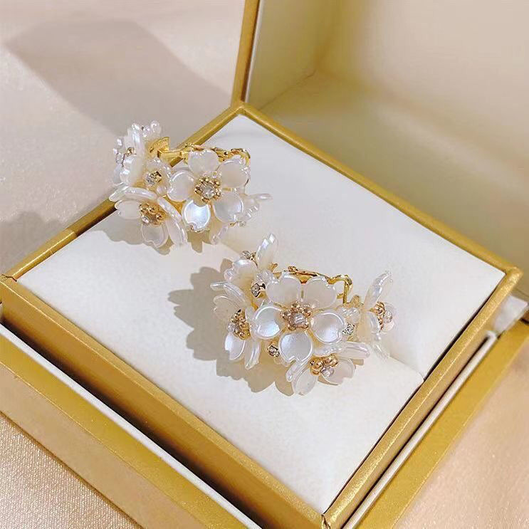 法式银针超仙复古花朵新款轻奢高级时尚耳饰耳环设计气质饰品耳钉耳饰产品图