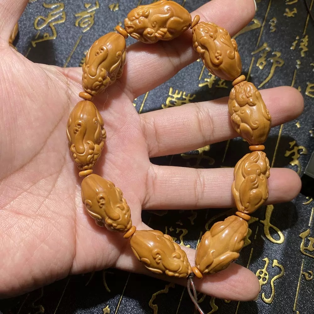 天然橄榄核手串十八罗汉精雕双面罗汉橄榄核雕刻文玩男女手串手链详情图6