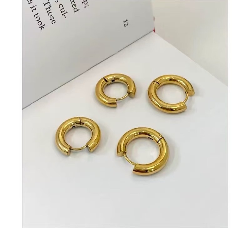 欧美ins简约百搭不锈钢耳环网红冷淡风时尚耳圈情侣款耳环