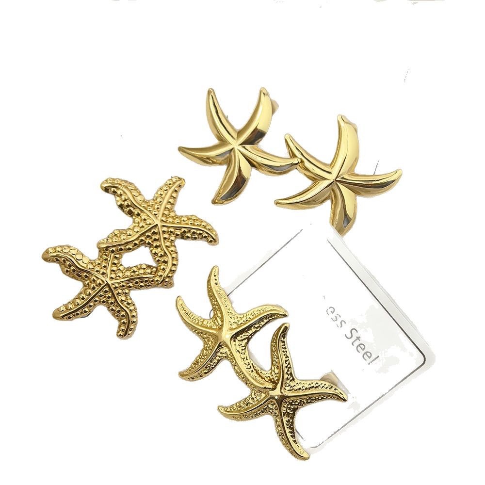 新款欧美简约不锈钢海星耳钉耳饰配件气质海洋风时尚女士耳环详情图5