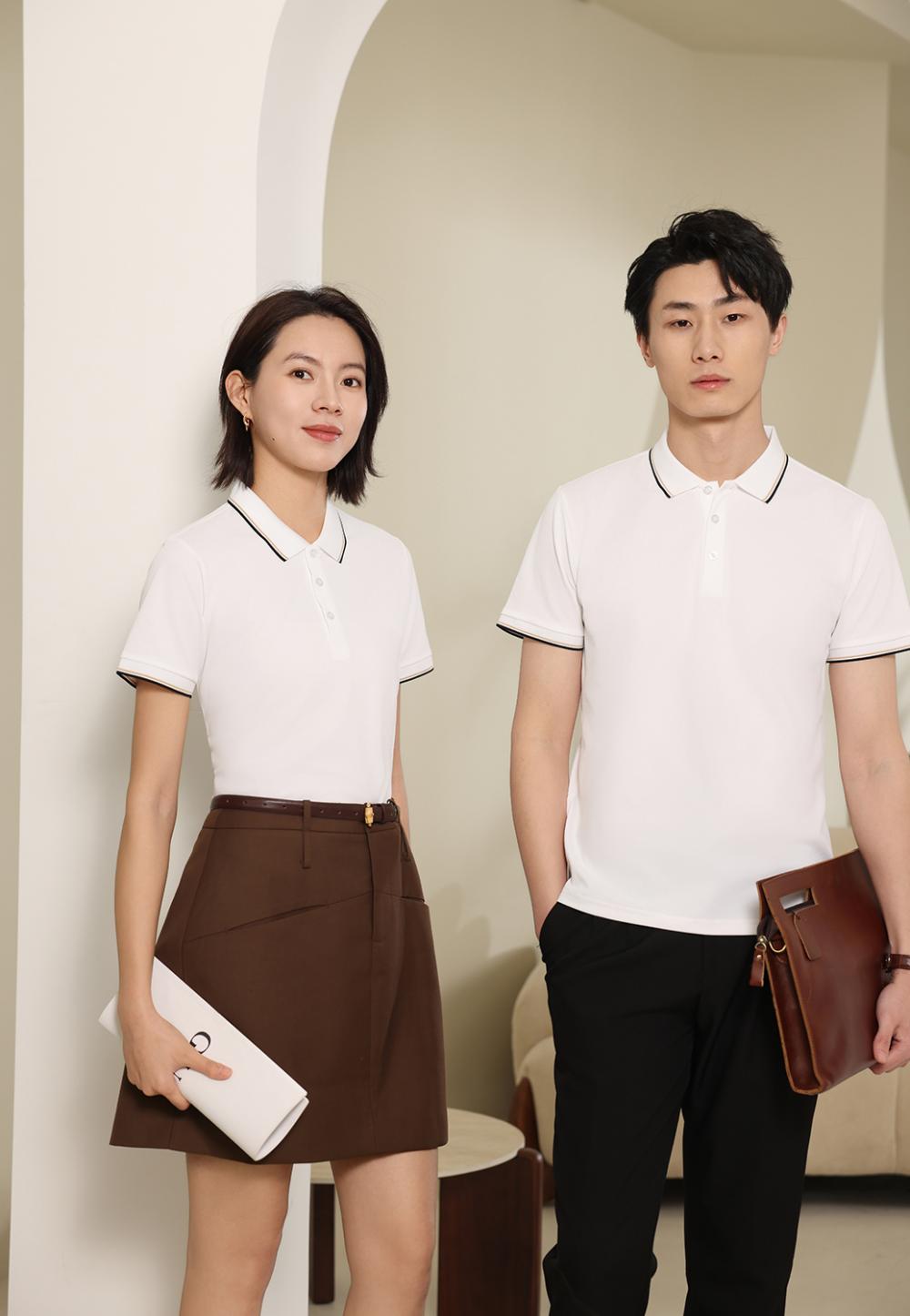 Cross-border Bronze Series Double-sided lapel polo, new short-sleeved lapel polo for both men and women, fashionable and casual polo for both men and women, simple and comfortable short-sleeved trendy polo detail image 19
