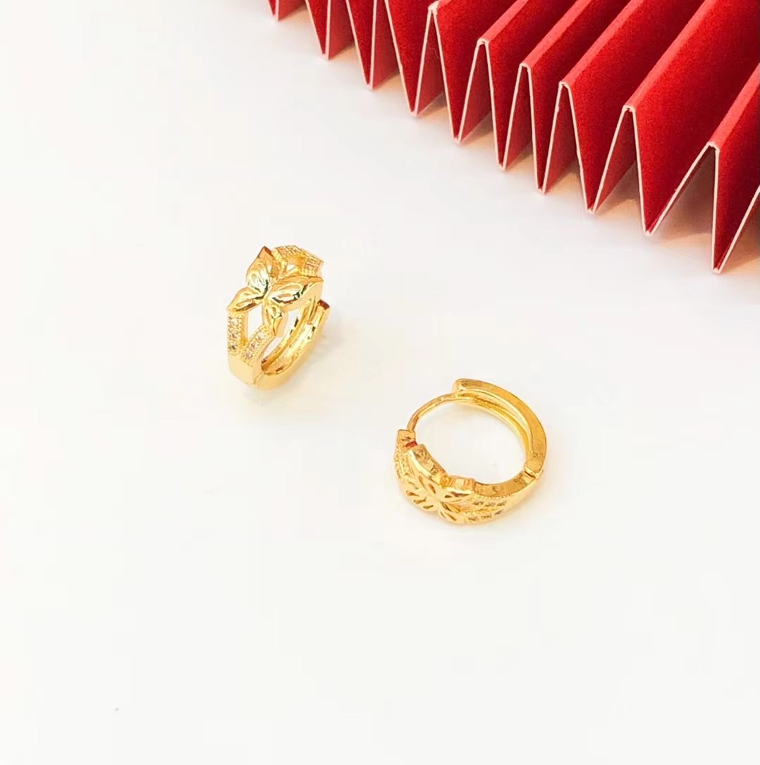 金沐首饰镀金耳环网红时尚耳饰潮流耳扣爆款厂家直销