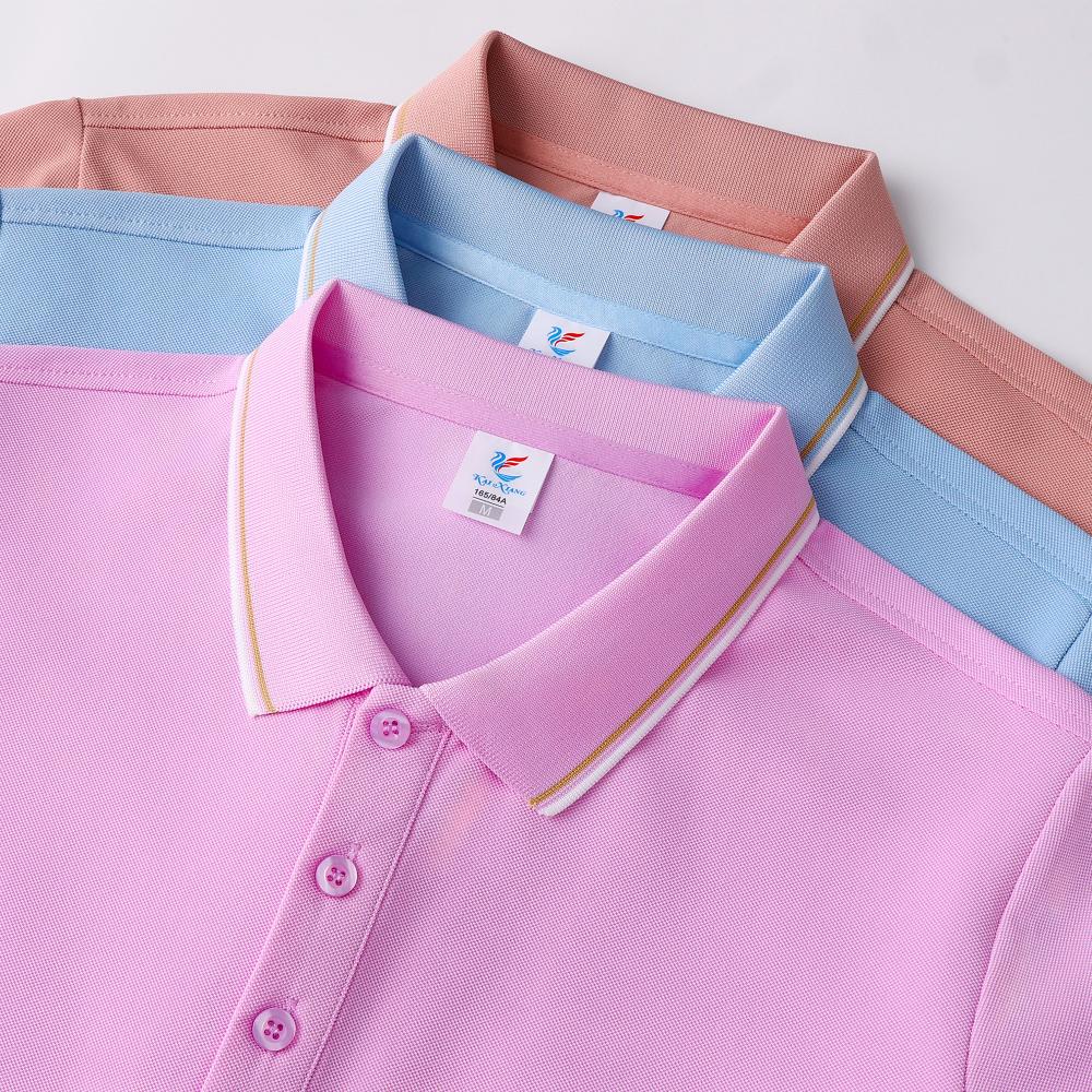 Cross-border Bronze Series Double-sided lapel polo, new short-sleeved lapel polo for both men and women, fashionable and casual polo for both men and women, simple and comfortable short-sleeved trendy polo detail image 4