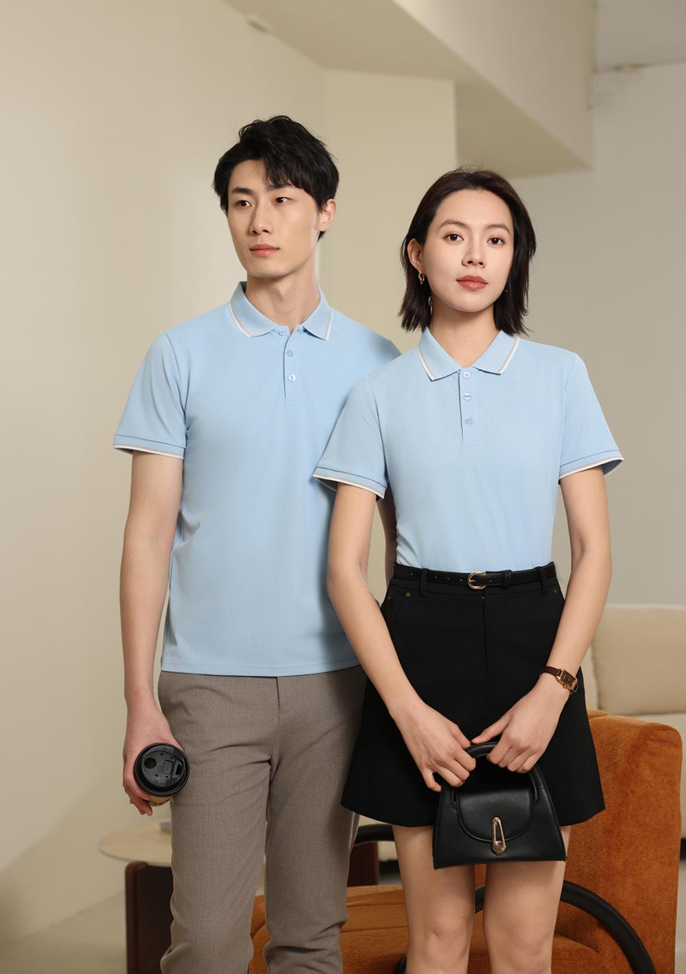 Cross-border Bronze Series Double-sided lapel polo, new short-sleeved lapel polo for both men and women, fashionable and casual polo for both men and women, simple and comfortable short-sleeved trendy polo detail image 18