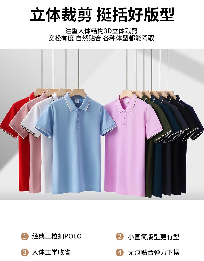 Cross-border Bronze Series Double-sided lapel polo, new short-sleeved lapel polo for both men and women, fashionable and casual polo for both men and women, simple and comfortable short-sleeved trendy polo detail image 12
