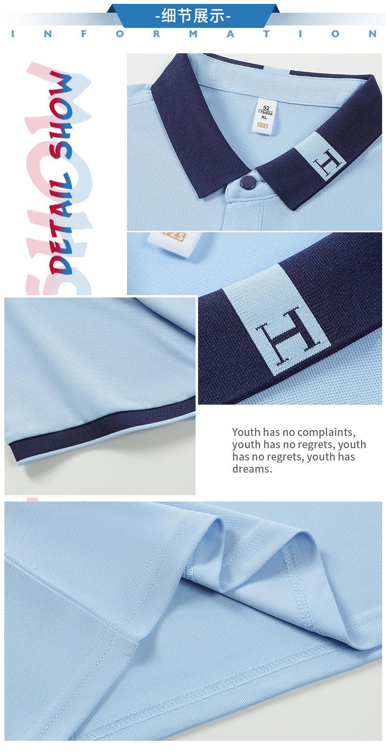 Cross-border Bronze Series Lapel pocket style New short-sleeved lapel polo for both men and women, fashionable and casual polo for both men and women, simple and comfortable short-sleeved trendy polo detail image 3