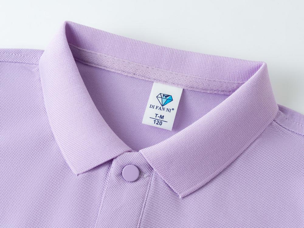 Cross-border children's clothing Diamond series, domestic DuPont Solonardi skin cotton lapel new short-sleeved lapel polo for men and women, fashionable and casual, simple and comfortable short-sleeved trendy lapel polo for men and women detail image 5
