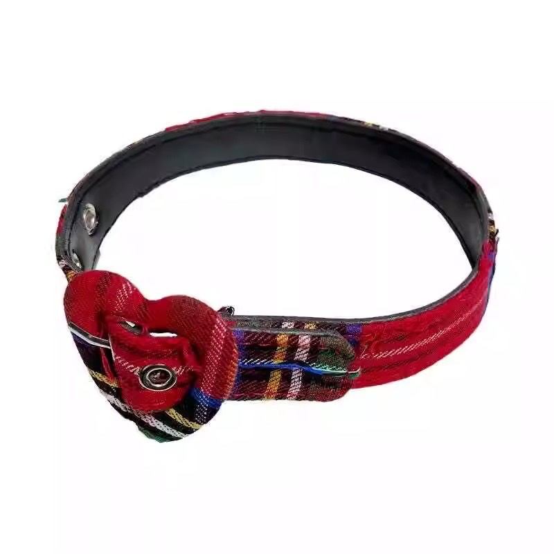 Simple red checkered bone belt buckle necklace 2024 new style, elegant design sense, niche high-end and versatile necklace detail image 6