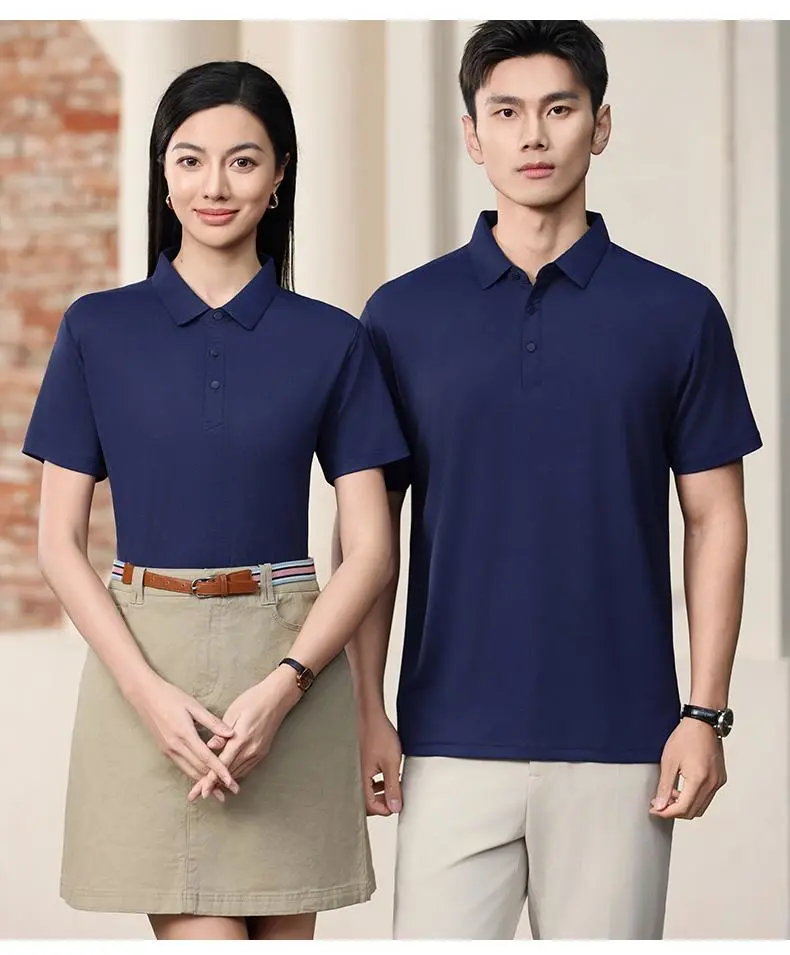 The Cross-border Hero Series Cloud Cotton fashion boneless patchwork shoulder lapel shirt 7A antibacterial functional, suitable for both sports and work. New short-sleeved lapel polo shirt for both men and women, fashionable and casual lapel detail image 19