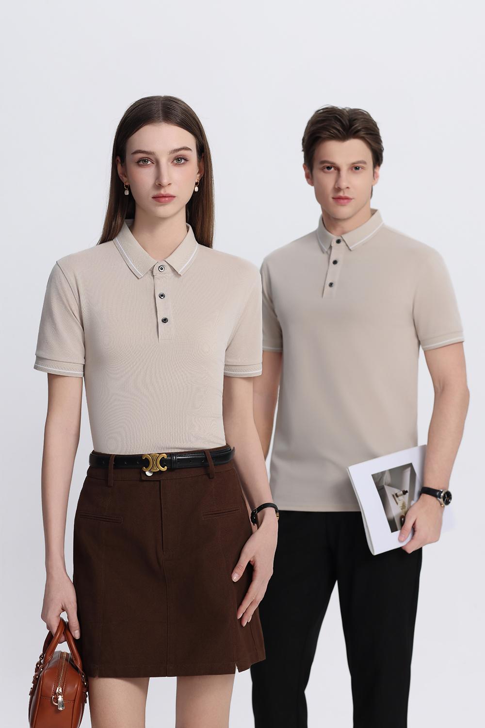 跨境天达系列迪肤棉纯色翻领新款短袖翻领polo 男女同款潮流衣服 时尚休闲男女同款polo简约舒适短袖潮流polo详情图15