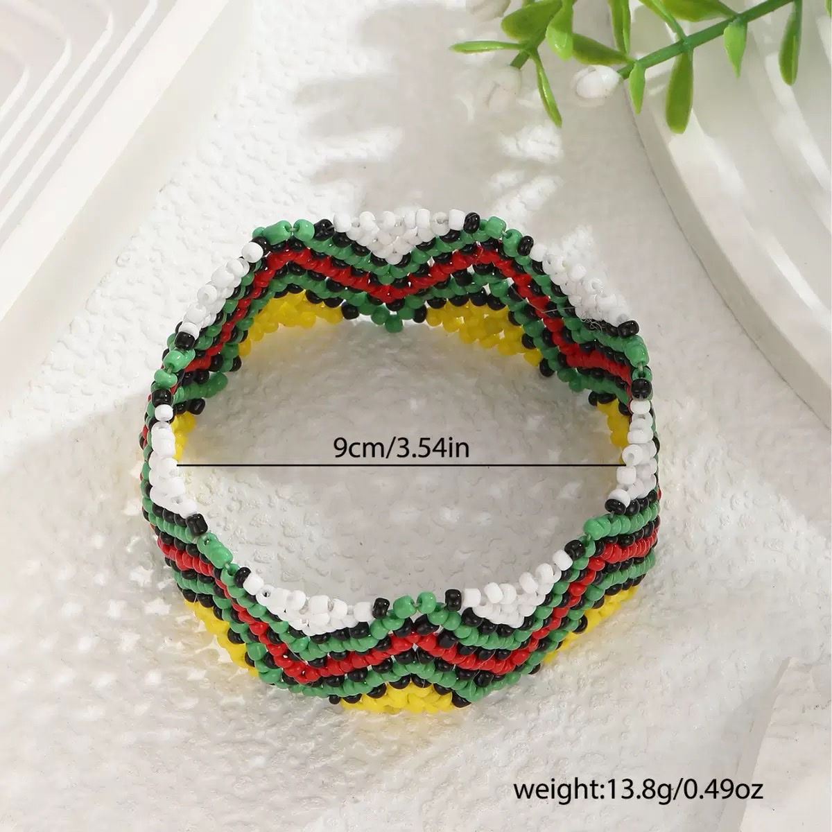 Rice bead woven Bohemian ethnic style bracelet and anklets, colorful European and American student artistic DIY wide elastic bracelet Specification image
