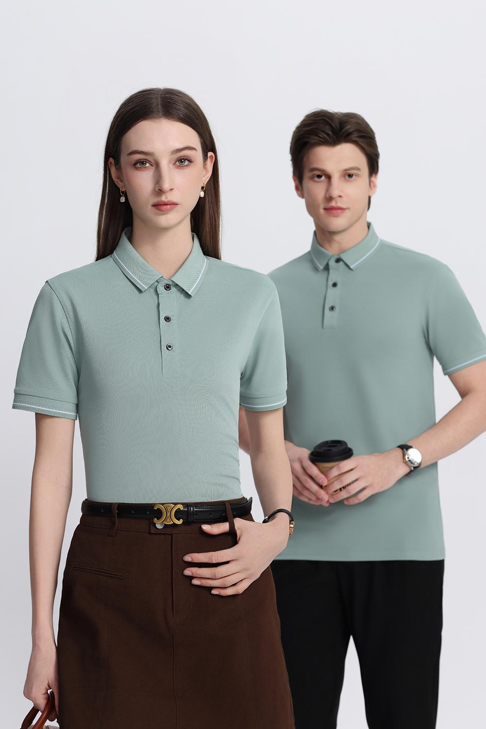 跨境天达系列迪肤棉纯色翻领新款短袖翻领polo 男女同款潮流衣服 时尚休闲男女同款polo简约舒适短袖潮流polo详情图17