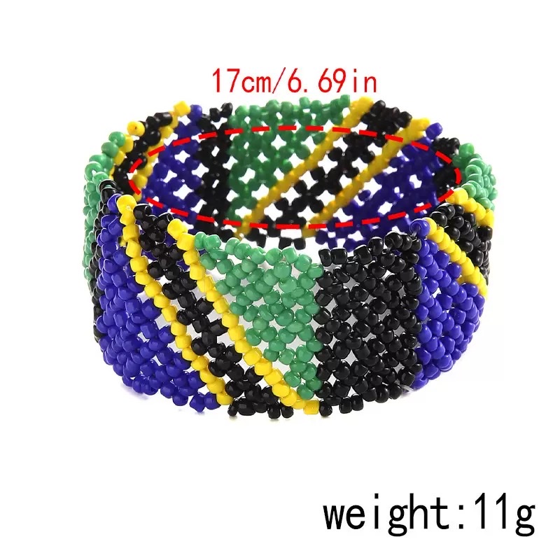 Rice bead woven Bohemian ethnic style bracelet and ankle bracelet, colorful European and American student wide elastic bracelet factory direct sales Application Scenario