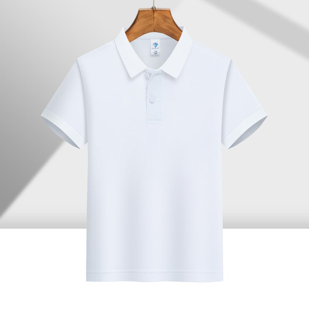 Cross-border children's clothing Diamond series, domestic DuPont Solonardi skin cotton lapel new short-sleeved lapel polo for men and women, fashionable and casual, simple and comfortable short-sleeved trendy lapel polo for men and women details Picture
