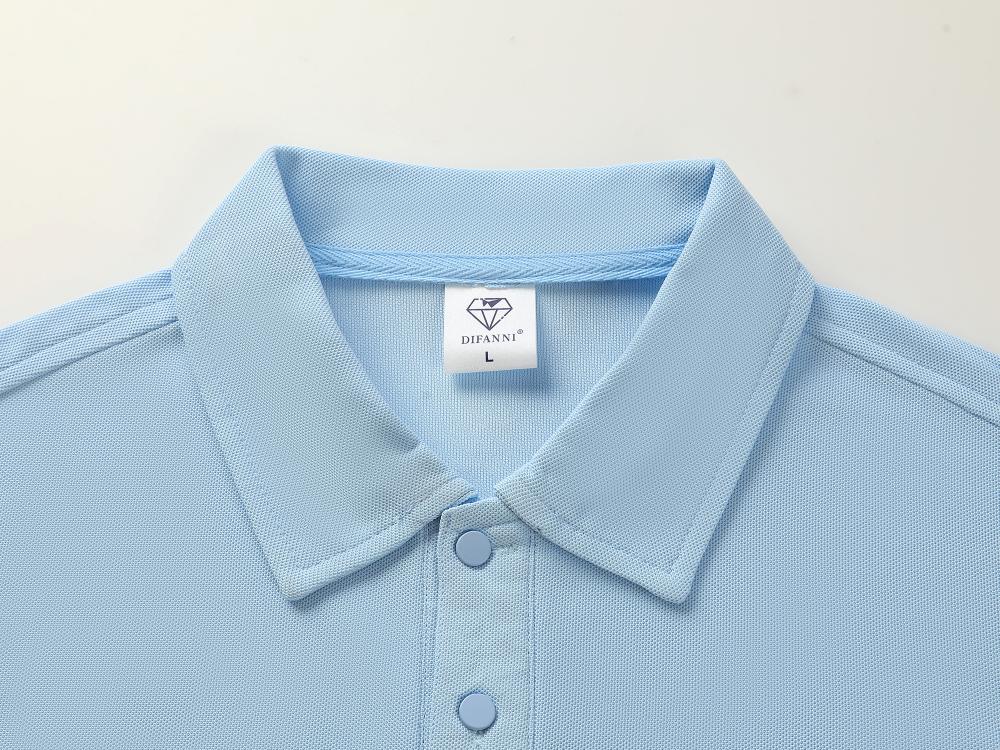 Cross-border Diamond Series off-the-shoulder solid color stand-up collar new short-sleeved collar polo for both men and women, fashionable and casual polo for both men and women, simple and comfortable short-sleeved trendy polo detail image 9