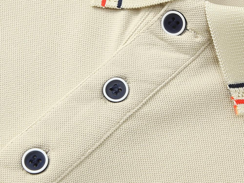 Cross-border Shengjin Series double-stripe business lapel new short-sleeved lapel polo for both men and women, fashionable and casual polo for both men and women, simple and comfortable short-sleeved trendy polo detail image 8