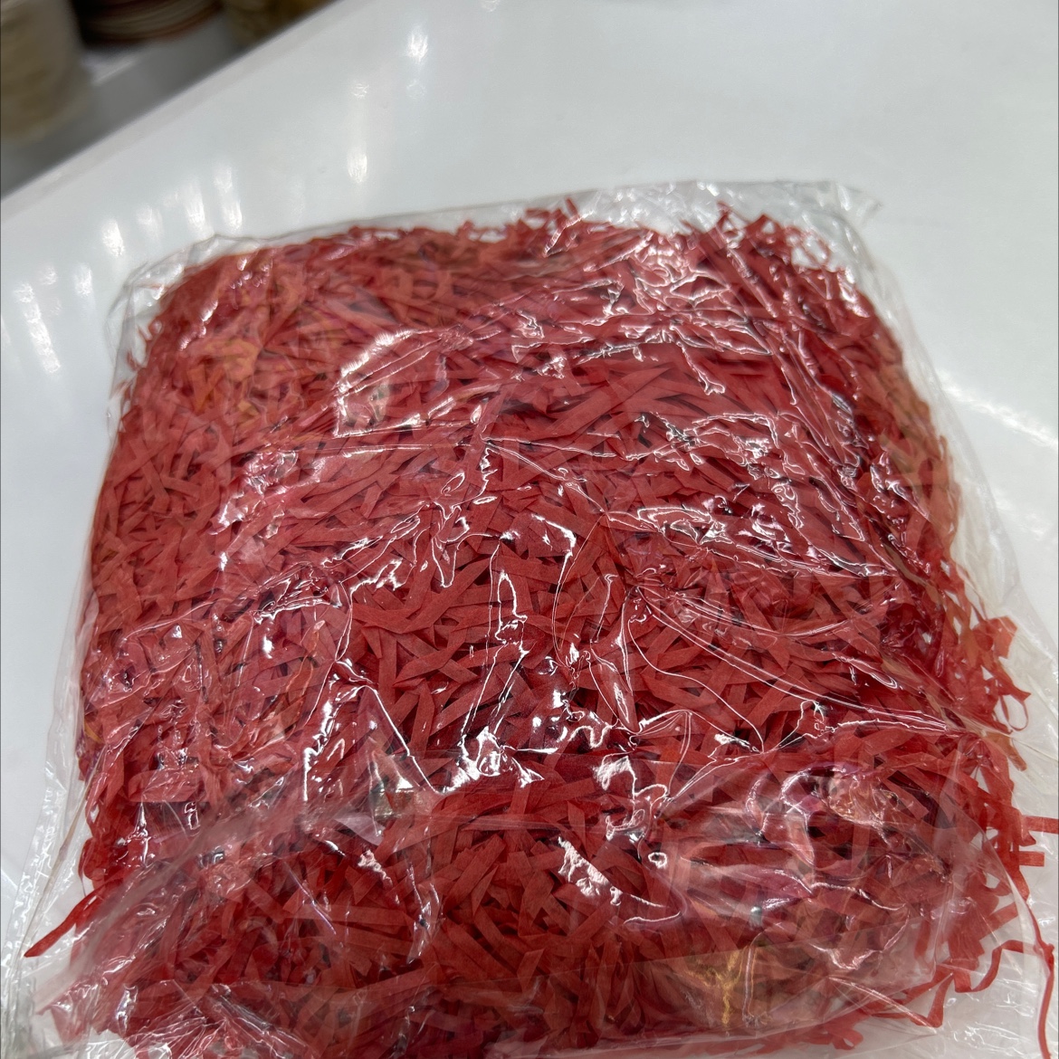 环保拉菲纸、可当填充物、颜色17 号大红