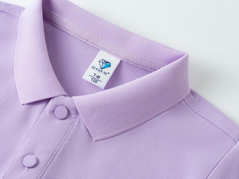 Cross-border children's clothing Diamond series, domestic DuPont Solonardi skin cotton lapel new short-sleeved lapel polo for men and women, fashionable and casual, simple and comfortable short-sleeved trendy lapel polo for men and women detail image 6