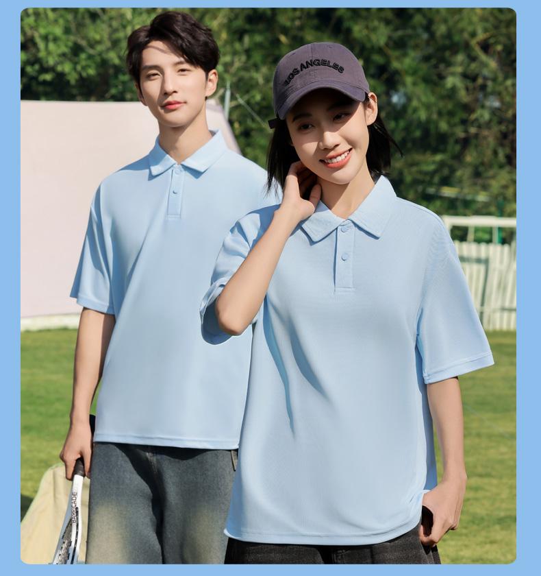 Cross-border Diamond Series off-the-shoulder solid color stand-up collar new short-sleeved collar polo for both men and women, fashionable and casual polo for both men and women, simple and comfortable short-sleeved trendy polo detail image 17
