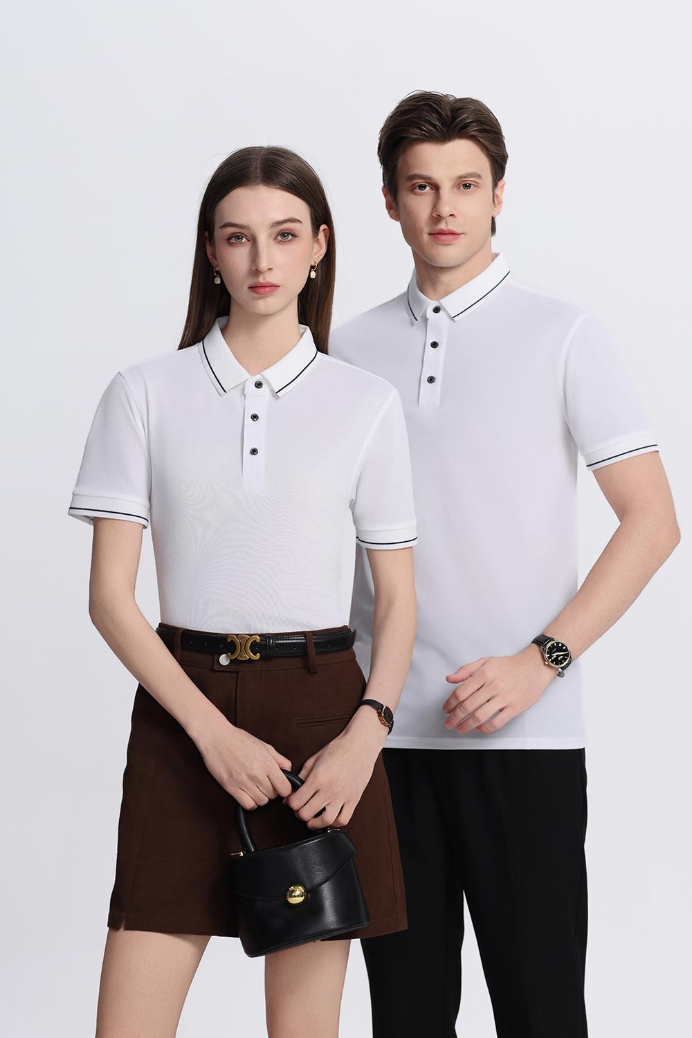跨境天达系列迪肤棉纯色翻领新款短袖翻领polo 男女同款潮流衣服 时尚休闲男女同款polo简约舒适短袖潮流polo详情图16