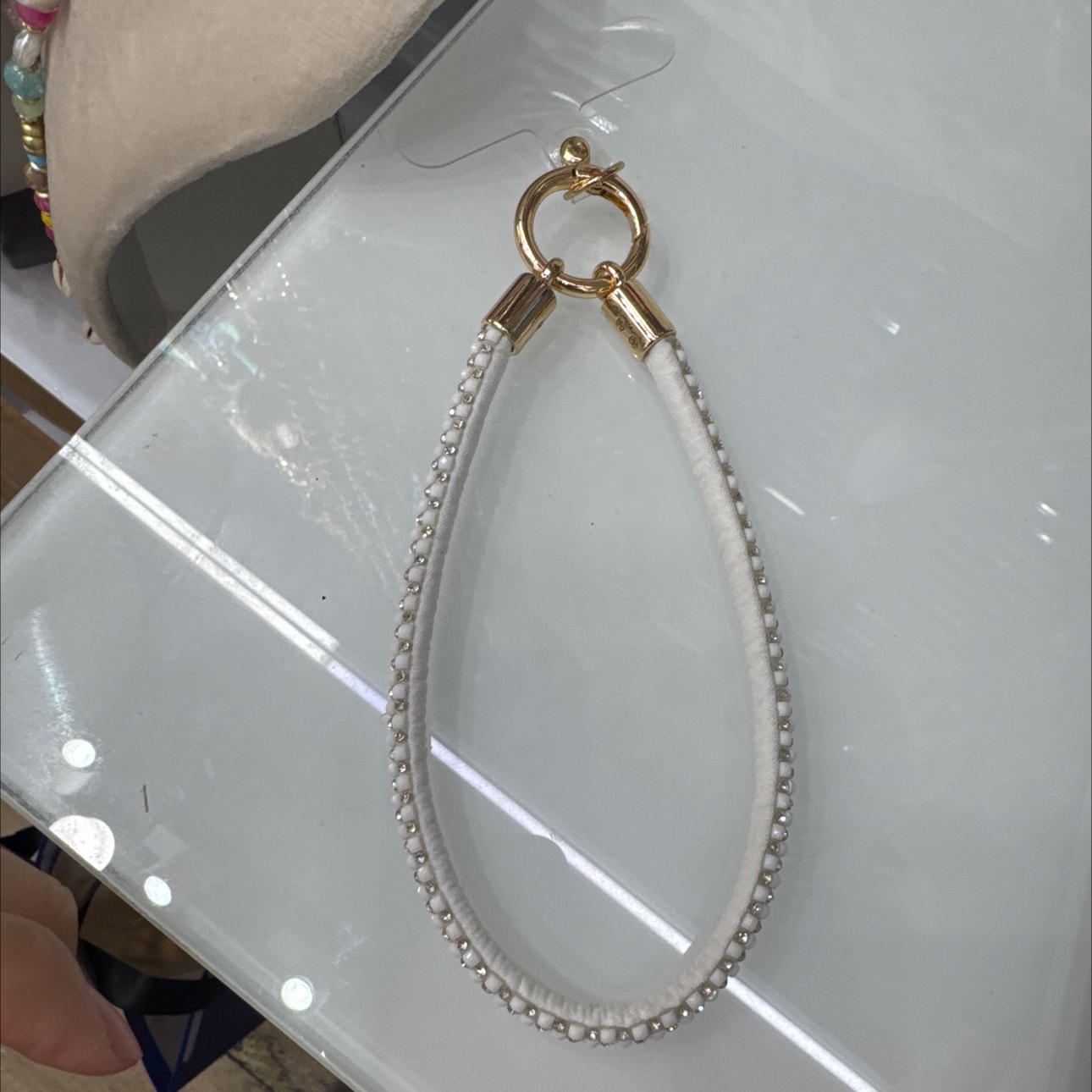 镶钻手机挂绳 精致高贵典雅 女士首饰礼物送礼佳品高级感水钻纯色手腕带挂绳手机壳汽车钥匙扣包包挂件链条挂饰手机挂绳图