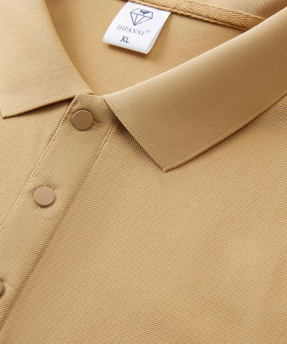 Cross-border Diamond Series, domestic DuPont Soronady skin cotton lapel, new short-sleeved lapel polo for both men and women, fashionable and casual, simple and comfortable short-sleeved trendy lapel detail image 7