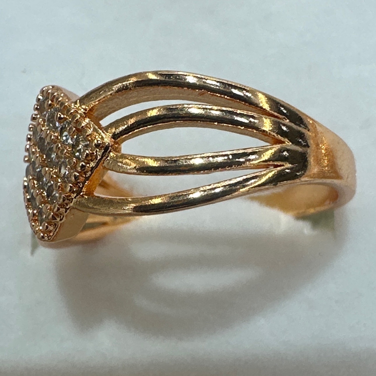 The zircon ring features a fashionable setting design and a unique charm. It is decorated with dazzling zircon and exquisitely crafted by hand details Picture