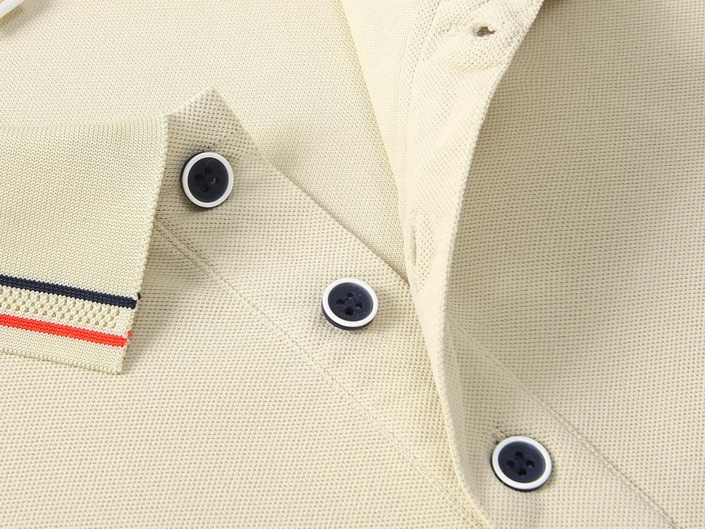 Cross-border Shengjin Series double-stripe business lapel new short-sleeved lapel polo for both men and women, fashionable and casual polo for both men and women, simple and comfortable short-sleeved trendy polo detail image 9