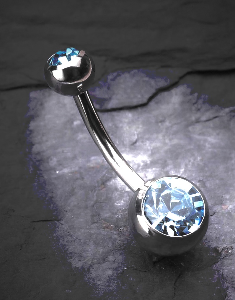 肚脐钉不过敏闪钻新款钛钢肚脐打孔饰品欧美穿刺佩戴时尚爆款肚脐环详情图5