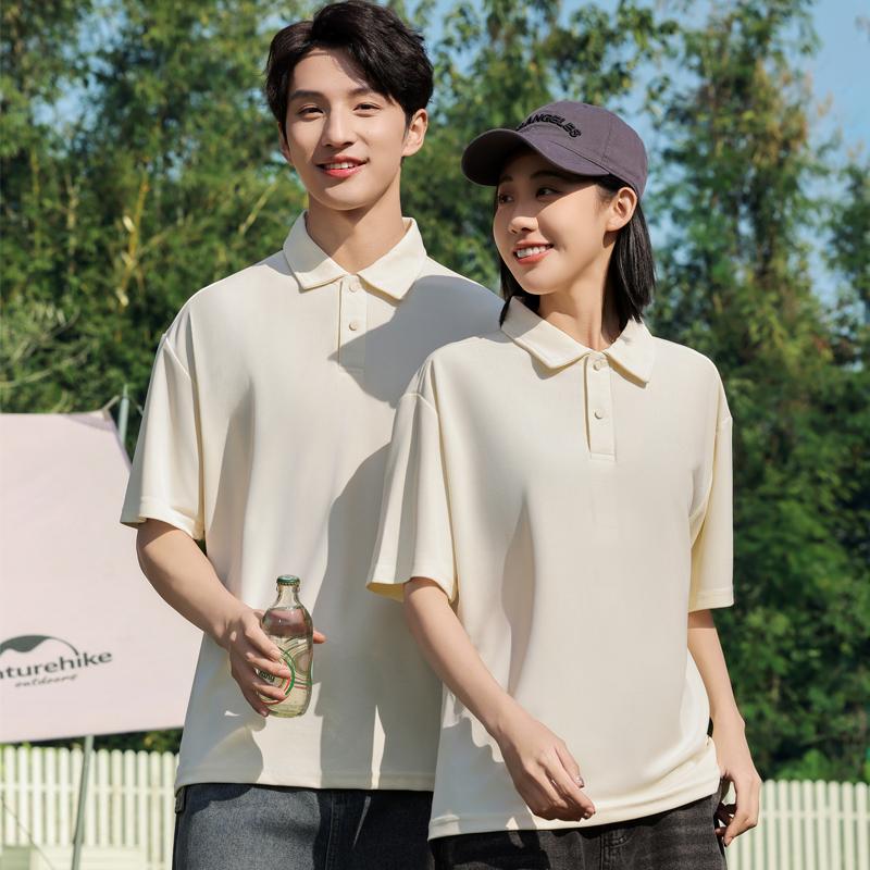 Cross-border Diamond Series off-the-shoulder solid color stand-up collar new short-sleeved collar polo for both men and women, fashionable and casual polo for both men and women, simple and comfortable short-sleeved trendy polo detail image 19
