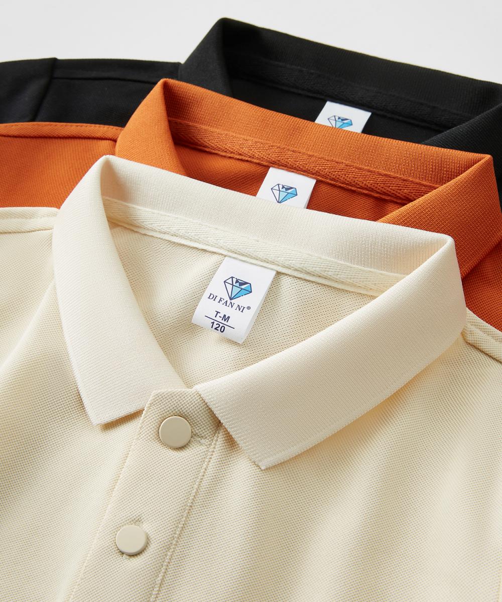 Cross-border children's clothing Diamond series, domestic DuPont Solonardi skin cotton lapel new short-sleeved lapel polo for men and women, fashionable and casual, simple and comfortable short-sleeved trendy lapel polo for men and women detail image 15